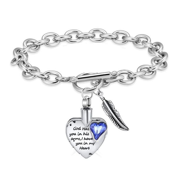 bangle drop stainless steel birthstone heart link bracelet cremation jewelry angle wing urn for ashes women, Black
bangle drop stainless steel birthstone heart link bracelet cremation jewelry angle wing urn for ashes women, Black