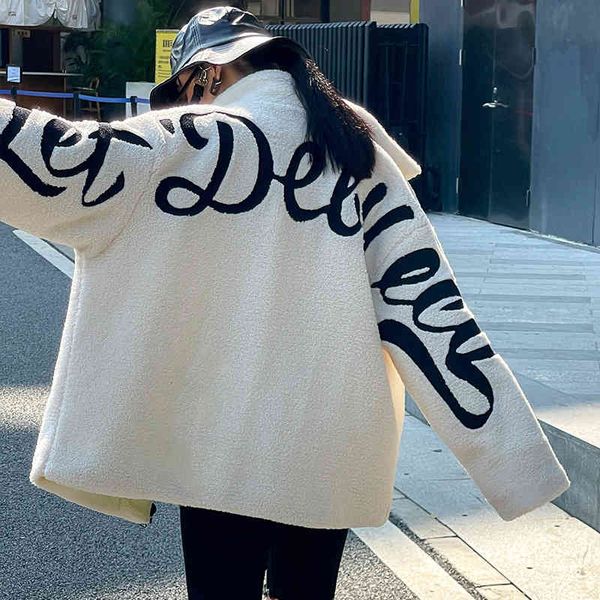 women's sweaters tuogu chao brand women's clothing autumn and winter european embroidery letter lamb wool coat thickened fleece 92, White;black
women's sweaters tuogu chao brand women's clothing autumn and winter european embroidery letter lamb wool coat thickened fleece 92, White;black