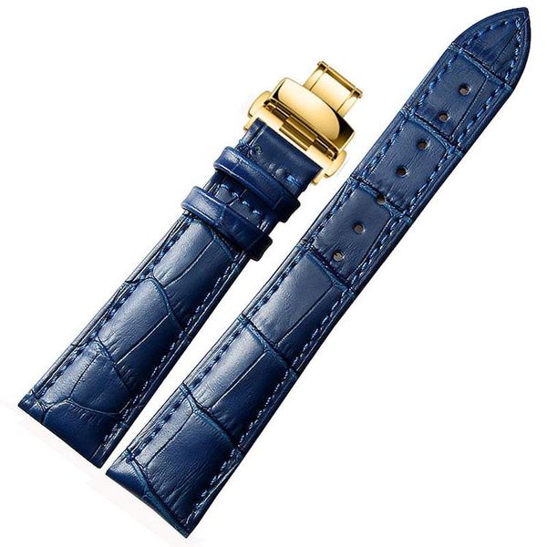 watch bands blue leather strap, crocodile grain, men's and women's belt, metal butterfly button, 141618 20mm., Black;brown
watch bands blue leather strap, crocodile grain, men's and women's belt, metal butterfly button, 141618 20mm., Black;brown