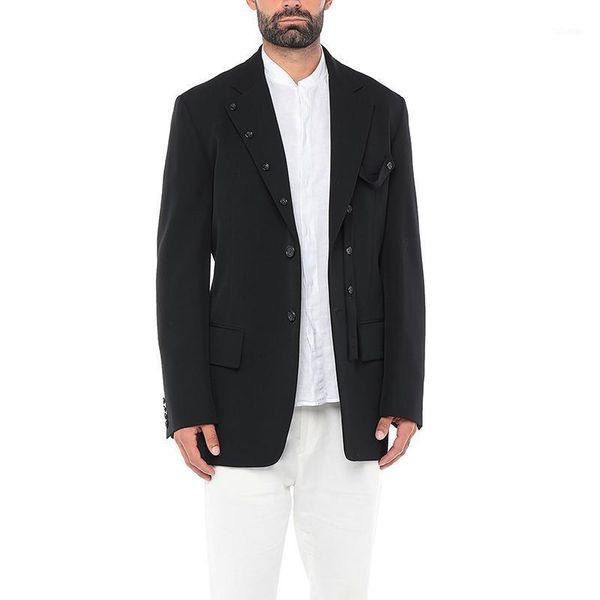 men's suits & blazers spring lapels, solid color, personalized fashion button design, plus-size suit, loose quality wear, White;black
men's suits & blazers spring lapels, solid color, personalized fashion button design, plus-size suit, loose quality wear, White;black