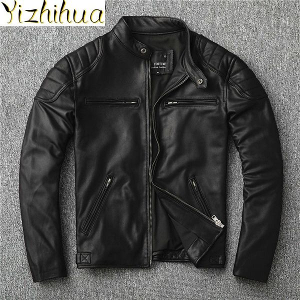 men's leather & faux azazel 200% genuine jacket men real goatskin coat spring autumn short motorcycle biker slim 2906 kj4320, Black
men's leather & faux azazel 200% genuine jacket men real goatskin coat spring autumn short motorcycle biker slim 2906 kj4320, Black
