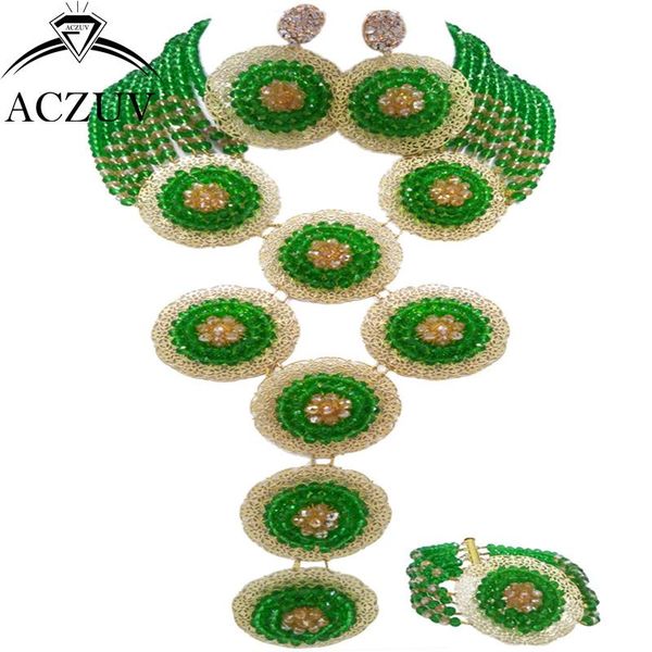 earrings & necklace aczuv brand green gold african jewelry set nigerian wedding beads a10r001, Silver
earrings & necklace aczuv brand green gold african jewelry set nigerian wedding beads a10r001, Silver