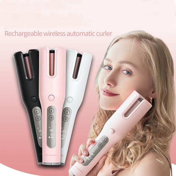 wireless lcd screen automatic curler magic curler wireless curling iron ceramic heating anti-scalding wave curler hair, Silver
wireless lcd screen automatic curler magic curler wireless curling iron ceramic heating anti-scalding wave curler hair, Silver