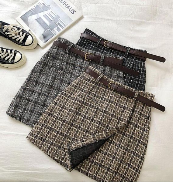 skirts korean girls autumn style mini skirt ladies high waist a-line irregular vintage plaid safe lining chic sashes, Black
skirts korean girls autumn style mini skirt ladies high waist a-line irregular vintage plaid safe lining chic sashes, Black