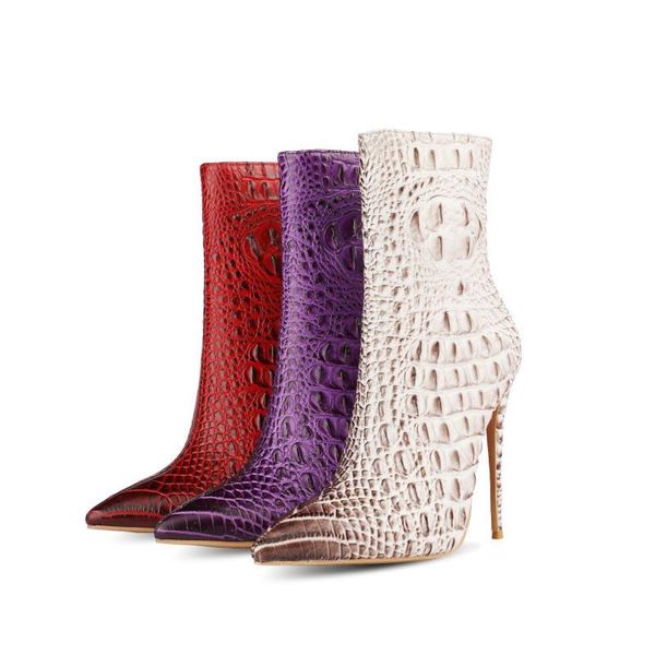 boots 2021 stereoscopic faux crocodile skin fashion ankle women thin high heel pointed toe zipper shoes autumn winter, Black
boots 2021 stereoscopic faux crocodile skin fashion ankle women thin high heel pointed toe zipper shoes autumn winter, Black