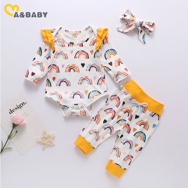 0-24m spring autumn born infant baby girl rainbow clothes set long sleeve ruffles romper pants headband outfits 210515, White
0-24m spring autumn born infant baby girl rainbow clothes set long sleeve ruffles romper pants headband outfits 210515, White