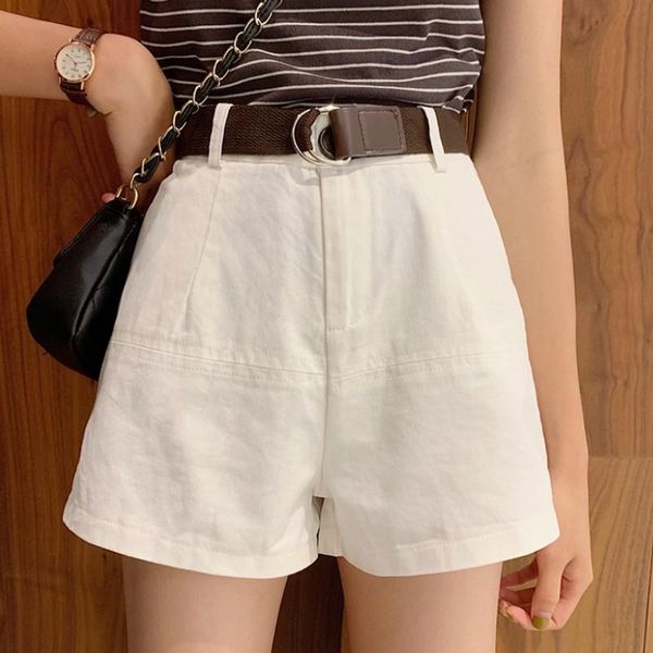 women's shorts summer loose high waist wide leg ladies short pants with belt korean style solid color jeans causal women denim, White;black
women's shorts summer loose high waist wide leg ladies short pants with belt korean style solid color jeans causal women denim, White;black