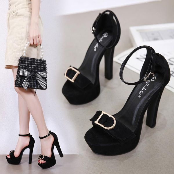sandals 2021 thick heeled high waterproof platform with one line buckle suede women's shoes, Black
sandals 2021 thick heeled high waterproof platform with one line buckle suede women's shoes, Black