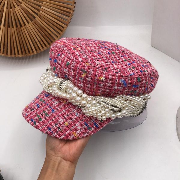 british octagonal hat female knit cap small fragrance navy korean version of the wild fashion beret tide spring and autumn visors, Blue;gray
british octagonal hat female knit cap small fragrance navy korean version of the wild fashion beret tide spring and autumn visors, Blue;gray