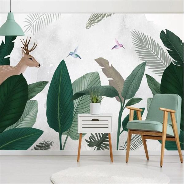 wallpapers milofi non-woven wallpaper large mural tropical plants fresh leaves hand-painted background wall decorative painting
wallpapers milofi non-woven wallpaper large mural tropical plants fresh leaves hand-painted background wall decorative painting