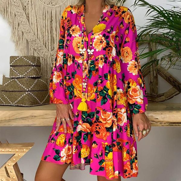 casual dresses summer dress loose blouse fashion print long sleeve ruffled plus size v neck mini women clothing beach, Black;gray
casual dresses summer dress loose blouse fashion print long sleeve ruffled plus size v neck mini women clothing beach, Black;gray