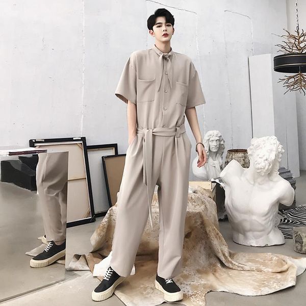 men's pants 2021 men clothing hair stylist fashion catwalk alternative tie design conjoined trousers jumpsuit plus size costumes, Black
men's pants 2021 men clothing hair stylist fashion catwalk alternative tie design conjoined trousers jumpsuit plus size costumes, Black