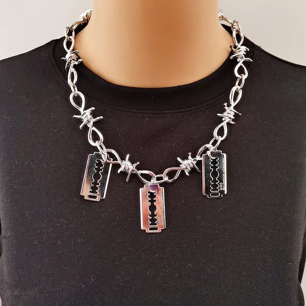 style wire brambles necklace women hip-hop punk barbed link chain choker gifts for friends collares de moda chokers, Golden;silver
style wire brambles necklace women hip-hop punk barbed link chain choker gifts for friends collares de moda chokers, Golden;silver