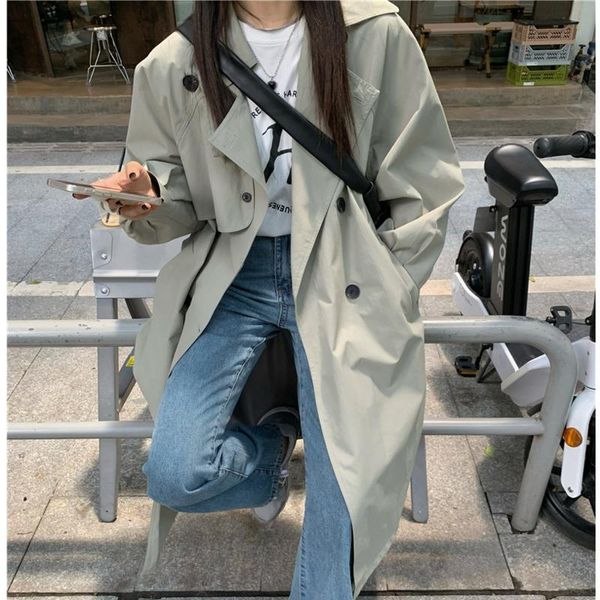 women's trench coats french long sleeve suit windbreaker coat spring and autumn 2021 korean loose versatile medium top, Tan;black
women's trench coats french long sleeve suit windbreaker coat spring and autumn 2021 korean loose versatile medium top, Tan;black