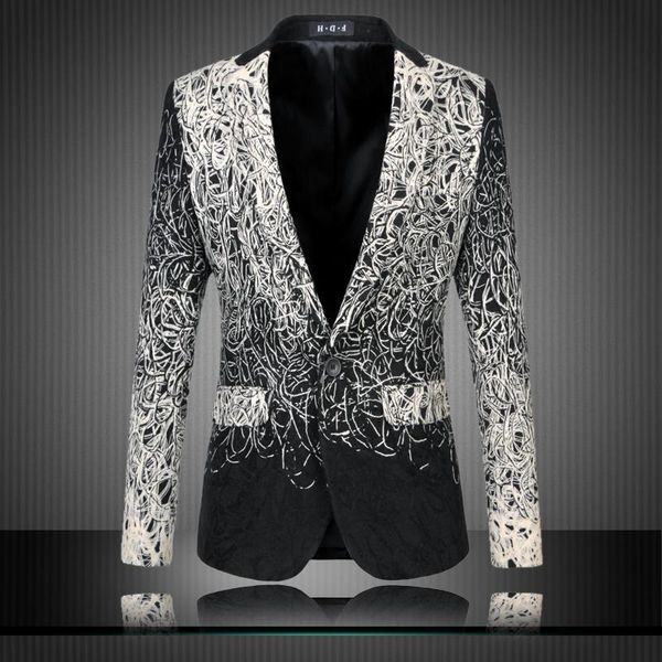 men's suits & blazers 2021 mens floral blazer men designs jacket veste homme costume black casual suit slim fit, White;black
men's suits & blazers 2021 mens floral blazer men designs jacket veste homme costume black casual suit slim fit, White;black