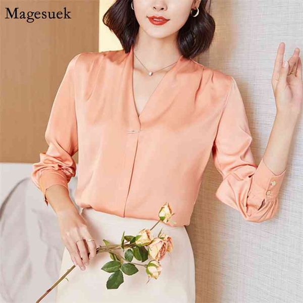 spring loose long sleeve korean silk shirt women v-neck plus size satin blouse office ladies blusas 10853 210512, White
spring loose long sleeve korean silk shirt women v-neck plus size satin blouse office ladies blusas 10853 210512, White