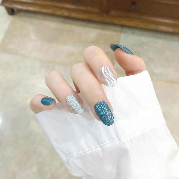 false nails 24pcs nail stickers fake blue gray gold foil water ripple wear finished with glue full tips ar, Red;gold
false nails 24pcs nail stickers fake blue gray gold foil water ripple wear finished with glue full tips ar, Red;gold