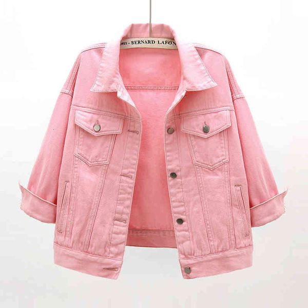 jacket pink white denim for women casual three quarter sleeve short outerwear fashion loose 4 color jeans jacket coat female, Black;brown
jacket pink white denim for women casual three quarter sleeve short outerwear fashion loose 4 color jeans jacket coat female, Black;brown