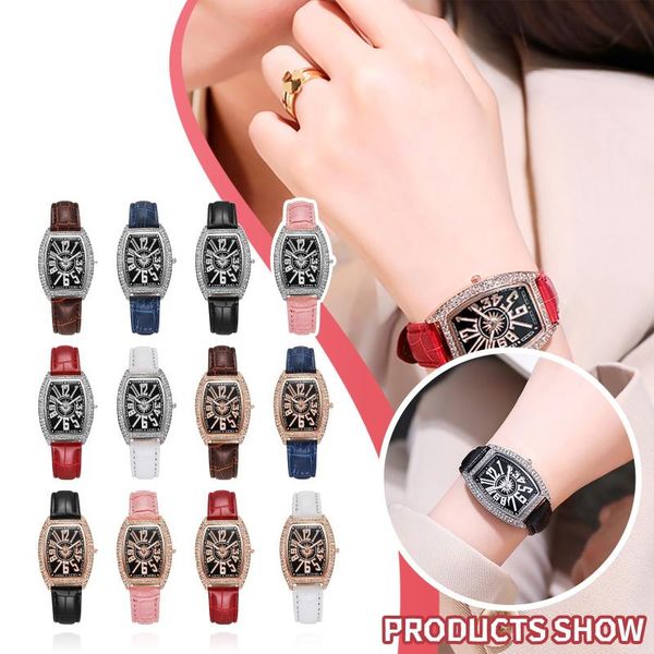 wristwatches women quartz watches 2021 ladies leather belt diamond-studded wine barrel fashion faceted watch relogio feminino, Slivery;brown
wristwatches women quartz watches 2021 ladies leather belt diamond-studded wine barrel fashion faceted watch relogio feminino, Slivery;brown