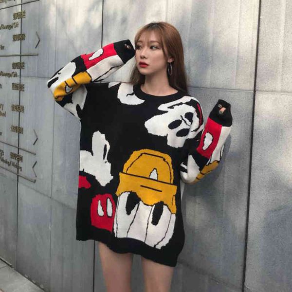 women's sweaters autumn korea fresh impression of cartoons winter sweater loose personality girl oversize ciil, White;black
women's sweaters autumn korea fresh impression of cartoons winter sweater loose personality girl oversize ciil, White;black
