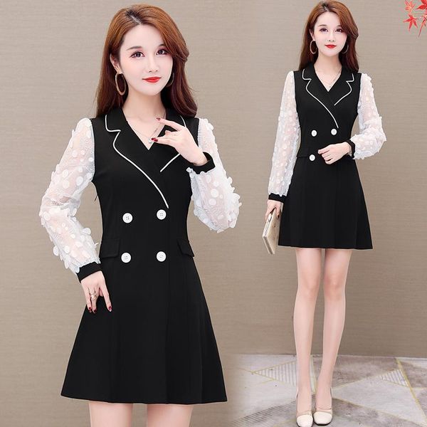 casual dresses women vintage black mesh patchwork suit 2021 spring 4xl plus size mini dress elegant bodycon party vestidos, Black;gray
casual dresses women vintage black mesh patchwork suit 2021 spring 4xl plus size mini dress elegant bodycon party vestidos, Black;gray