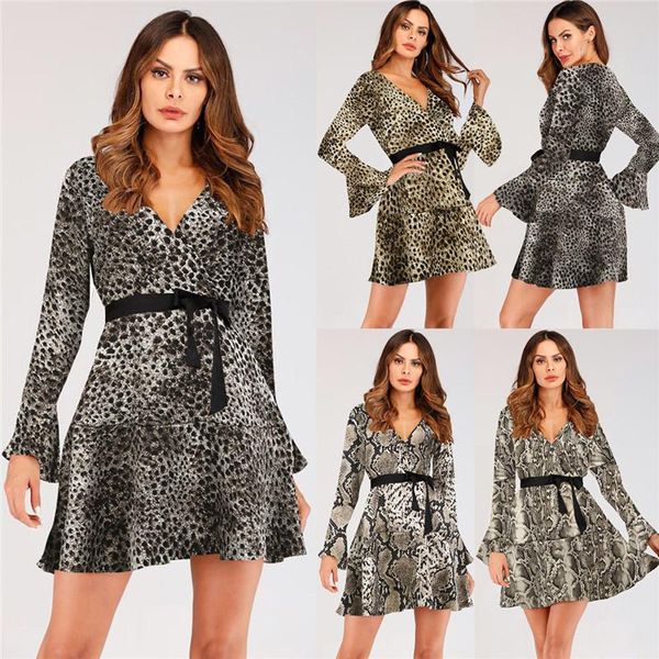 brand style women's long sleeve mini dress boho snake skin summer party beach sundress plus casual dresses, Black;gray
brand style women's long sleeve mini dress boho snake skin summer party beach sundress plus casual dresses, Black;gray