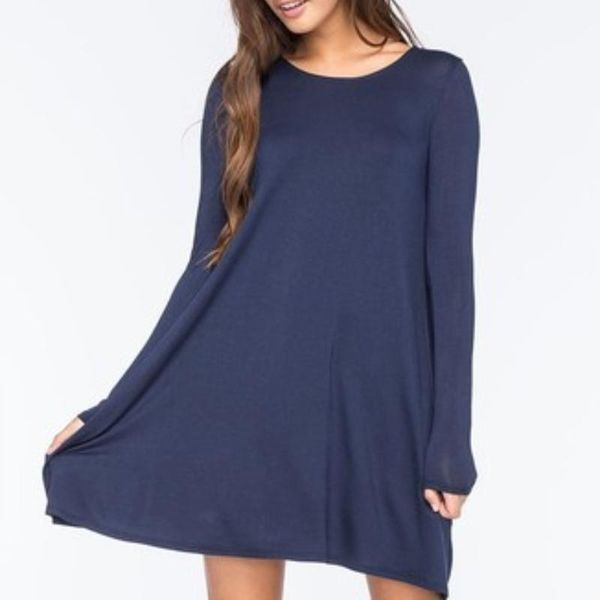 spring stitching solid long-sleeved loose-fitting thin dress blue for women quality casual dresses, Black;gray
spring stitching solid long-sleeved loose-fitting thin dress blue for women quality casual dresses, Black;gray
