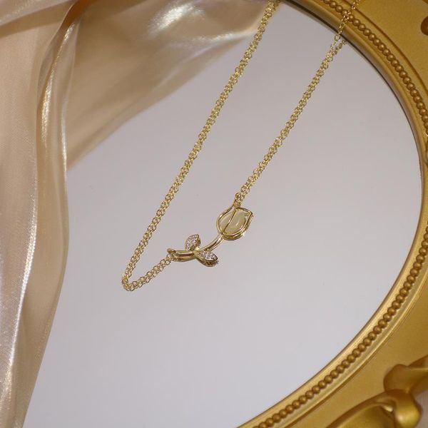 chains 2021 fashion brand jewelry elegant crystal flower pendant&necklaces for women delicate opal tulip charm choker necklaces, Silver
chains 2021 fashion brand jewelry elegant crystal flower pendant&necklaces for women delicate opal tulip charm choker necklaces, Silver