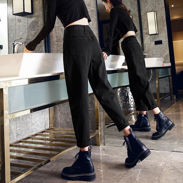women's jeans woman pants black high waist loose autumn and winter straight radish pantalones vaqueros mujer, Blue
women's jeans woman pants black high waist loose autumn and winter straight radish pantalones vaqueros mujer, Blue