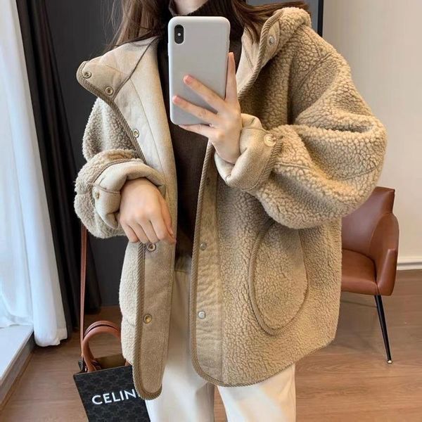 women's jackets plush jacket winter furry loose thick thin wild hooded short style korean version clothes women, Black;brown
women's jackets plush jacket winter furry loose thick thin wild hooded short style korean version clothes women, Black;brown