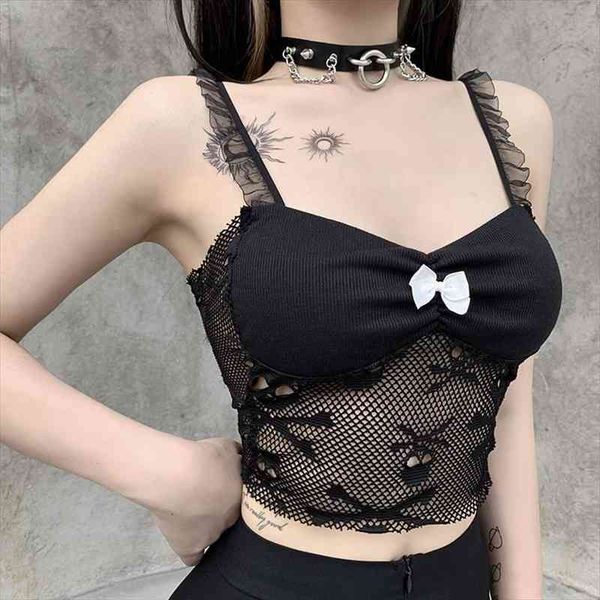 bodycon perspective stitching tank female gothic street lace mesh camisole summer club sleeveless crop femme, White
bodycon perspective stitching tank female gothic street lace mesh camisole summer club sleeveless crop femme, White