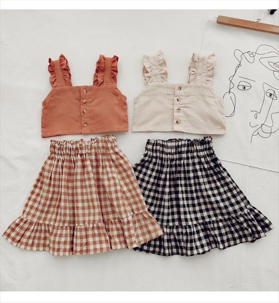1 9yrs children girls plaid set summer sleeveless a line skirts 2pcs suits clothes outfits, White
1 9yrs children girls plaid set summer sleeveless a line skirts 2pcs suits clothes outfits, White