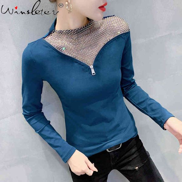 women's t-shirt spring fall girl fashion patchwork zipper hollow out shiny diamonds cotton women asymmetrical tees t0d41, White
women's t-shirt spring fall girl fashion patchwork zipper hollow out shiny diamonds cotton women asymmetrical tees t0d41, White