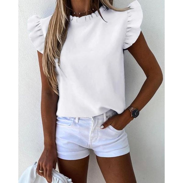 women's t-shirt casual tshirt plus size women short sleeve o neck ruffle t shirts harajuku summer solid female clothes streetwear sj60, White
women's t-shirt casual tshirt plus size women short sleeve o neck ruffle t shirts harajuku summer solid female clothes streetwear sj60, White