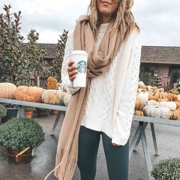 autumn winter women sweaters white turtleneck sweater long sleeve pullovers loose twist knitted jumper 210603, White;black
autumn winter women sweaters white turtleneck sweater long sleeve pullovers loose twist knitted jumper 210603, White;black