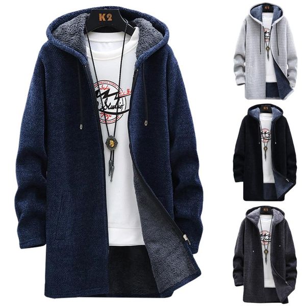 men's jackets mens knitted coat trench coats winter fleece parka long sleeve hooded zip warm casual jacket veste homme, Black;brown
men's jackets mens knitted coat trench coats winter fleece parka long sleeve hooded zip warm casual jacket veste homme, Black;brown
