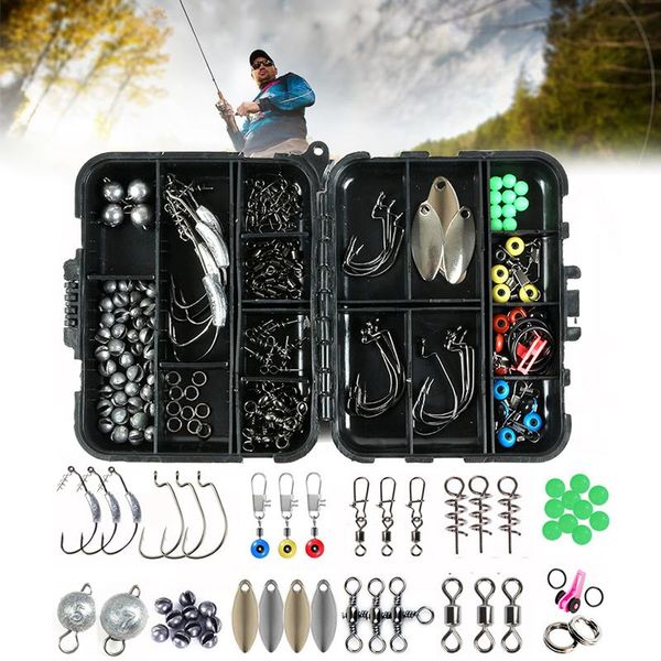 fishing accessories kit with storage case full set tackle box including jig hooks casting sinker cm
fishing accessories kit with storage case full set tackle box including jig hooks casting sinker cm