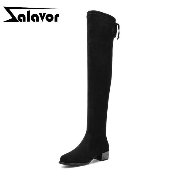 boots zalavor women thigh high winter keep warm stretch shoes lace up casual crystal square heels footwear size 34-43, Black
boots zalavor women thigh high winter keep warm stretch shoes lace up casual crystal square heels footwear size 34-43, Black