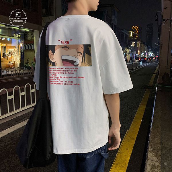 t-shirts short trend men's 2021 summer thin loose lovers half sve t-shirt cartoon printing, White;black
t-shirts short trend men's 2021 summer thin loose lovers half sve t-shirt cartoon printing, White;black