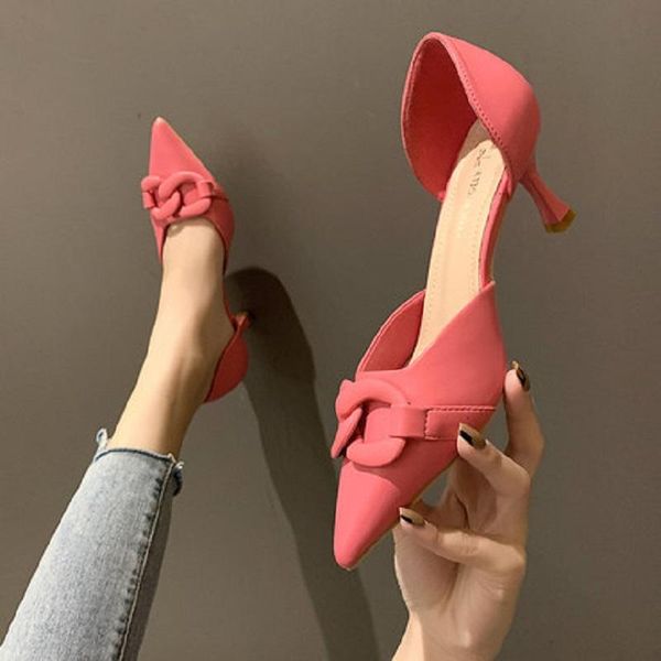 dress shoes temperament pointed toe set feet ladies high heels spring and autumn elegant chain solid color single shoes., Black
dress shoes temperament pointed toe set feet ladies high heels spring and autumn elegant chain solid color single shoes., Black