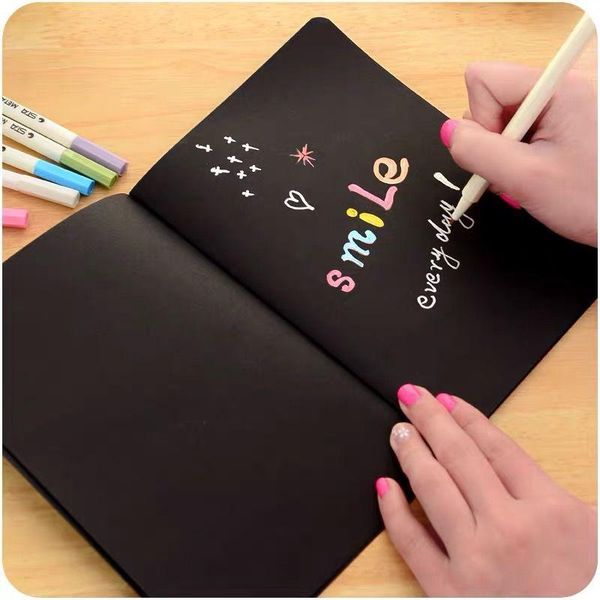 3books/set creative doodle book hand account student notebook diy po diary black paper sketch drawing notepads, Purple;pink
3books/set creative doodle book hand account student notebook diy po diary black paper sketch drawing notepads, Purple;pink