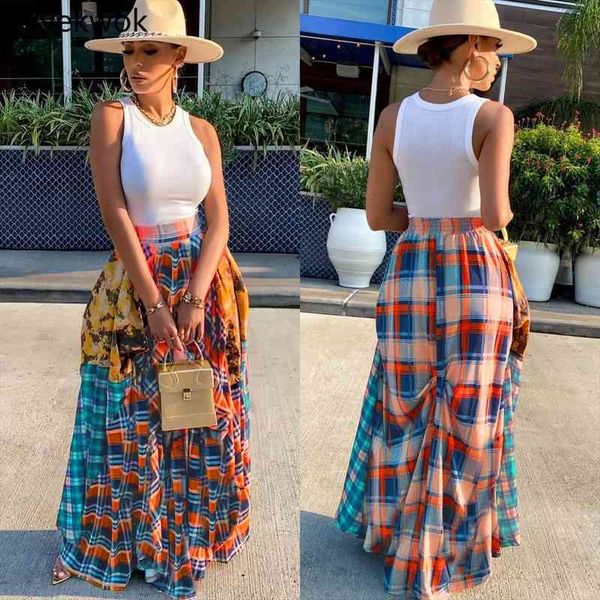 olivekwok vintage women plaid jean patchwork pleated maxi skirts streetwear party floor length big swing long skirt vintage, Black
olivekwok vintage women plaid jean patchwork pleated maxi skirts streetwear party floor length big swing long skirt vintage, Black