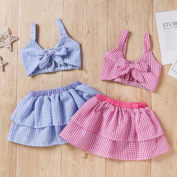 pieces fashion kids suit set girls plaid v-neck sleeveless crop short skirt summer baby's clothes sets clothing, White
pieces fashion kids suit set girls plaid v-neck sleeveless crop short skirt summer baby's clothes sets clothing, White