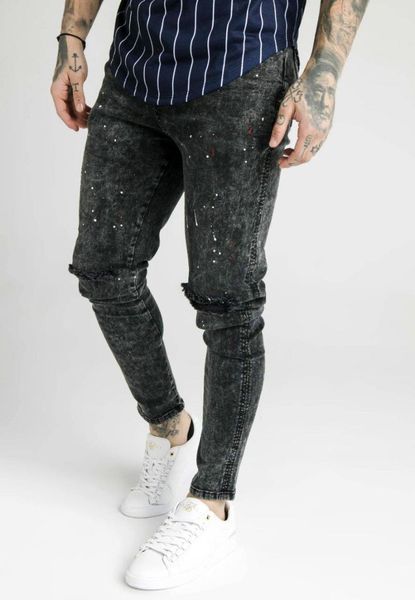 men's jeans siksilk bust knee male trousers black, Blue
men's jeans siksilk bust knee male trousers black, Blue