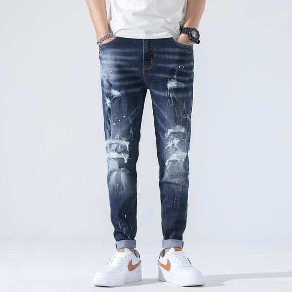 spring and autumn men's jeans nostalgic hole harem pants korean trend loose feet casual, Blue
spring and autumn men's jeans nostalgic hole harem pants korean trend loose feet casual, Blue