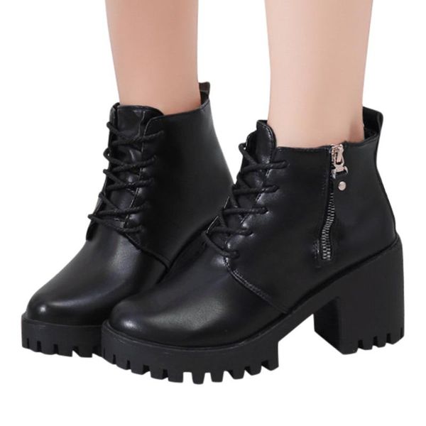 boots women wedge solid zipper biker ankle retro leather square heel round toe steampunk gothic vintage style bottom, Black
boots women wedge solid zipper biker ankle retro leather square heel round toe steampunk gothic vintage style bottom, Black