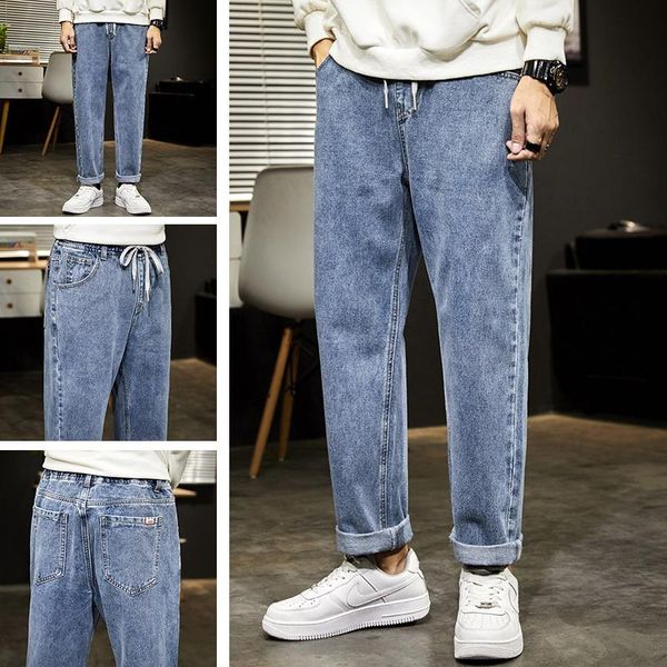 men's jeans trousers trendy brand casual pants korean slim spring feet small straight, Blue
men's jeans trousers trendy brand casual pants korean slim spring feet small straight, Blue
