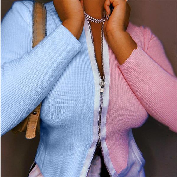 shestyle zip up knitted panelled autumn crop women mock neck patchwork contrast stretchy bodycon t shirts jackets coatby, Black;white
shestyle zip up knitted panelled autumn crop women mock neck patchwork contrast stretchy bodycon t shirts jackets coatby, Black;white