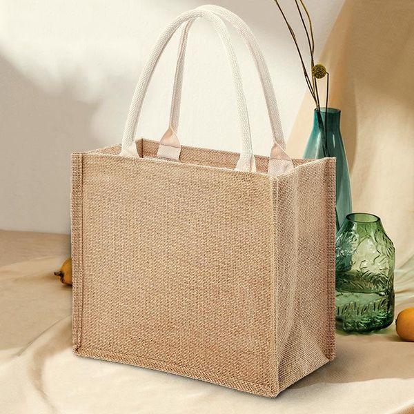 storage bags jute tote burlap with soft handles reusable shopping women's summer beach travel bag js23
storage bags jute tote burlap with soft handles reusable shopping women's summer beach travel bag js23