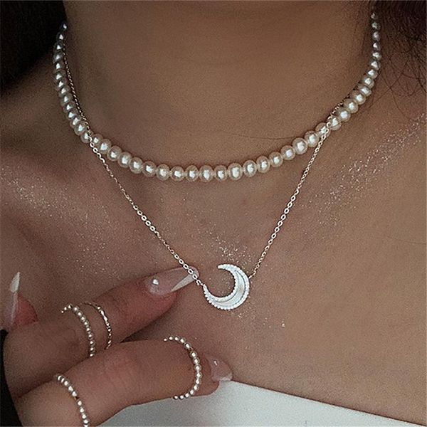 pendant necklaces mwsonya korean natural freshwater pearl crystal zircon moon set necklace woman fashion birthday wedding jewelry gift, Silver
pendant necklaces mwsonya korean natural freshwater pearl crystal zircon moon set necklace woman fashion birthday wedding jewelry gift, Silver